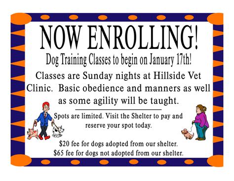 Training Classes Now Available! - New Albany Animal Shelter