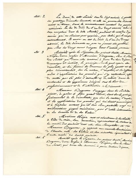 Partnership Agreement between Joseph Nicéphore Niépce and Louis ...