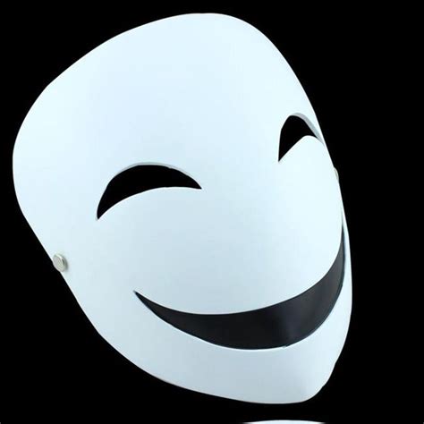 Creepy Smiley Face Ghost White w/ Black Mask