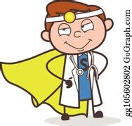690 Cartoon Super Hero Doctor Vector Illustration Clip Art | Royalty Free - GoGraph
