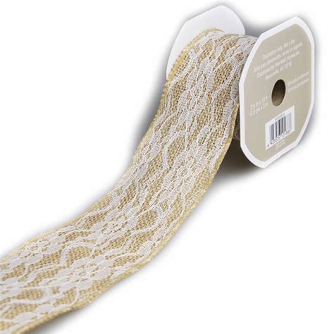 Wired Burlap Ribbon with Full Lace, 1 Each - Walmart.com