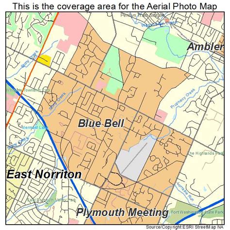 Aerial Photography Map of Blue Bell, PA Pennsylvania