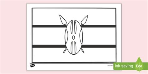 Kenya Flag Colouring Sheet (teacher made) - Twinkl