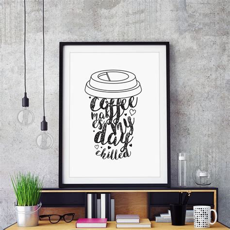 Coffee Art Downloadable Prints Modern Minimalist Contemporary - Etsy