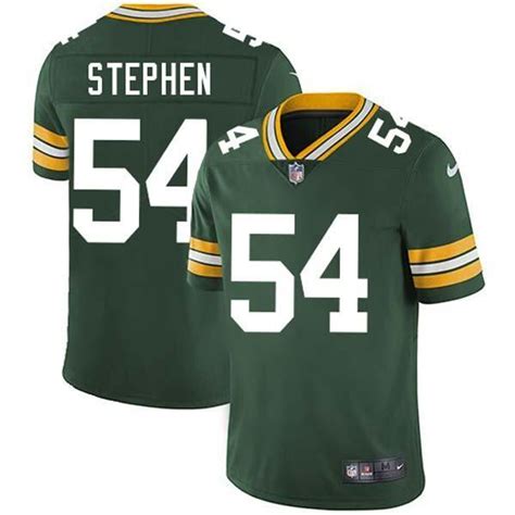 Scott Stephen Packers Jersey Custom Sewn-on Patches Mens Womens Youth Green Man S