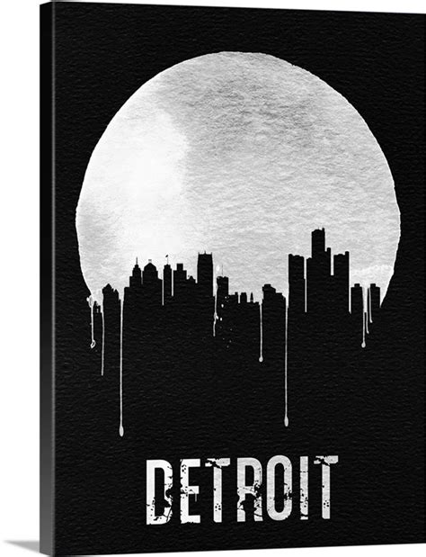 Detroit Skyline Black Wall Art, Canvas Prints, Framed Prints, Wall Peels | Great Big Canvas