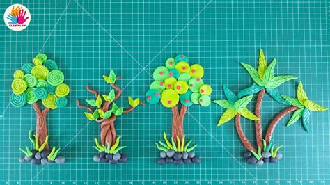 Clay Tree Ideas, Coconut clay tree, Play Doh Trees, Clay art for kids. in 2021 | Clay art for ...