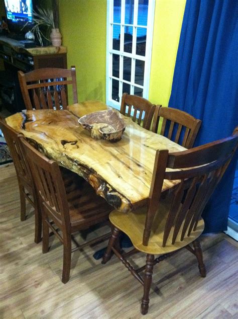 Maple slab dining table Wooden Furniture, Outdoor Furniture, Outdoor Decor, Guy Crafts, Wood ...