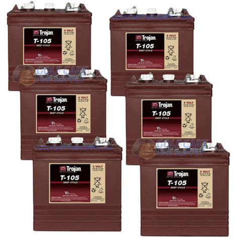 Trojan 6-Volt Golf Cart Batteries T-105 (6-Pack, 36V) | Free shipping