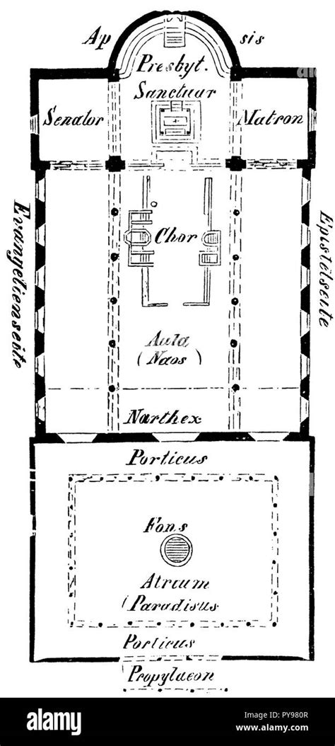 Floor plan of an early Christian basilica Stock Photo - Alamy