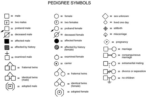 Symbols commonly used for pedigree analysis. - American Academy of ...