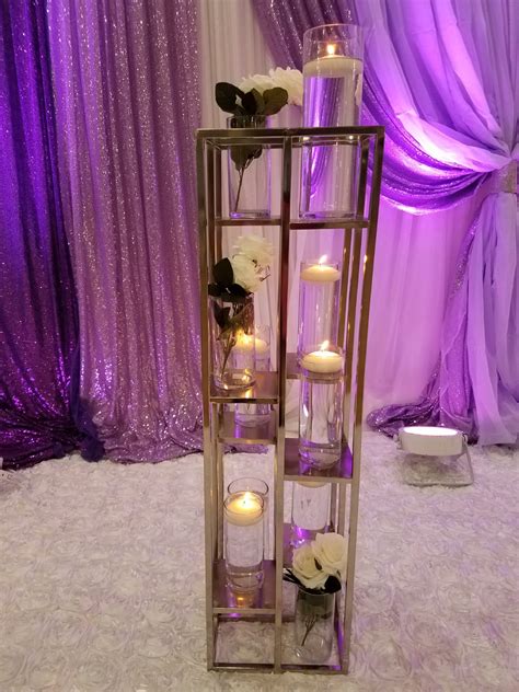 silver metal stand w/candle holder - Eventlyst