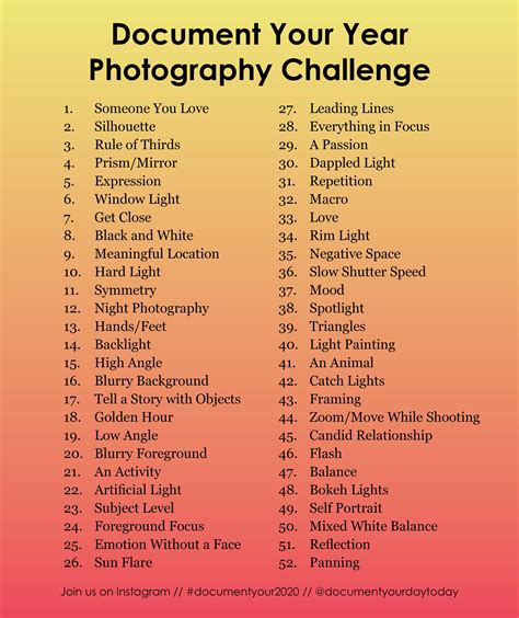 Photography Challenge | Photography challenge beginners, Photography challenge, Photography basics