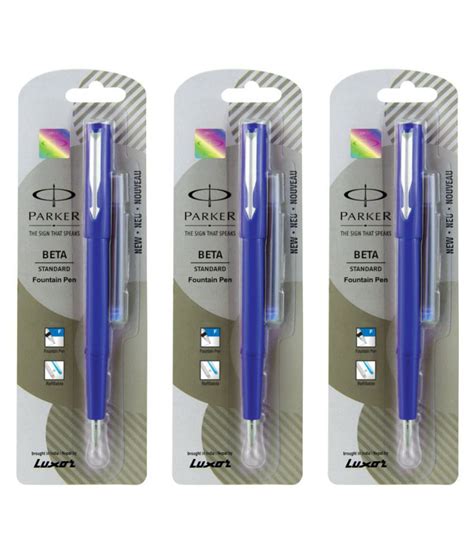 Parker Fountain Pen with Ink Cartridge- Set of 3: Buy Online at Best ...