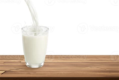 Pour milk into glass on wooden table isolated PNG transparent 25361395 PNG