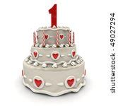 Free Image of First anniversary cake with a heart | Freebie.Photography