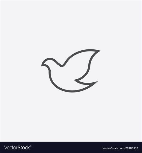 Dove outline icon Royalty Free Vector Image - VectorStock