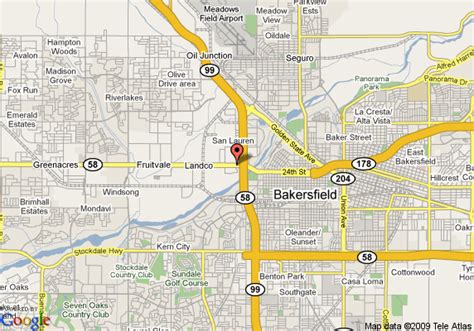 Bakersfield, California Map