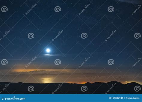 Night Sky and the Milky Way Galaxy Seen from Mount Teide National Park Stock Image - Image of ...