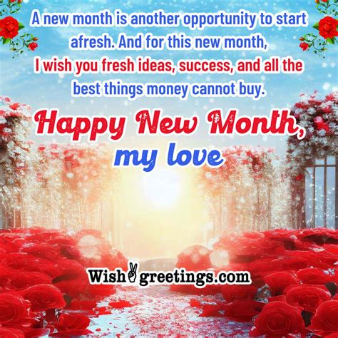 Happy New Month Wishes for Lover - Wish Greetings