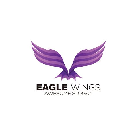 eagle wings design colorful logo gradient template 17063464 Vector Art ...