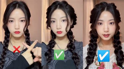 Quick & Easy Double Braid Hairstyles Tutorial*Korean Style for Girls🌼 ...