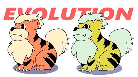 GROWLITHE Evolution - Normal and Shiny Pokemon Transformation Animation Gif - Arcanine - YouTube