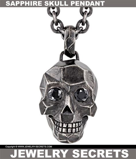 SKULL BLACK SAPPHIRE PENDANT – Jewelry Secrets