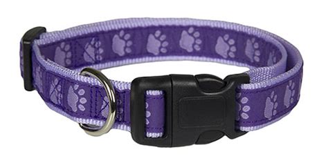 Paw Print Purple Dog Collar