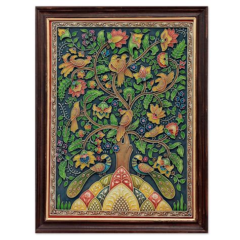 Marble dust relief panel, 'Tree of Life II' | Persian art painting ...