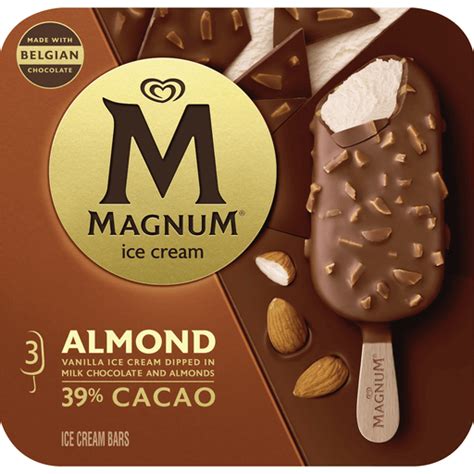 Magnum Ice Cream Bars Almond, 9.12 oz, 3 Count | Sandwiches & Bars | Chief Markets