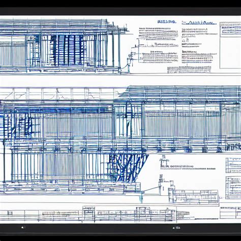 KREA AI - noah's ark blueprints, white on blue, line drawing...