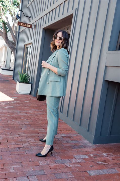 My Favorite Sage Green Suit For Spring - Style Truly | Green suit, Spring fashion trends, Sage green