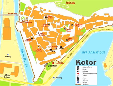 Kotor tourist map - Ontheworldmap.com