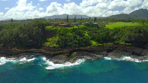 4K Aerial Drone Footage of Hawaii, Princeville, Kauai Island Stock ...