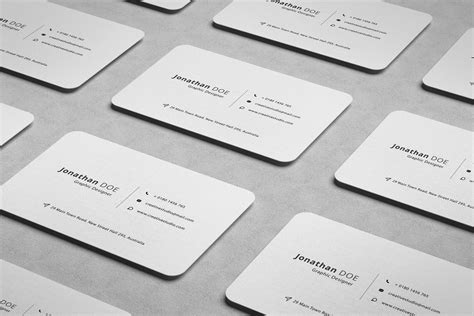 Free Rounded Professional Business Card PSD Mockup - CreativeBooster