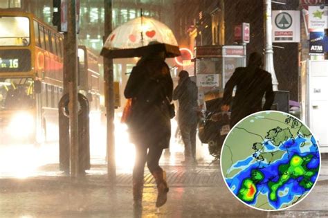 Ireland soaked by 30mm rainfall as weather chiefs warn of flooding and ...