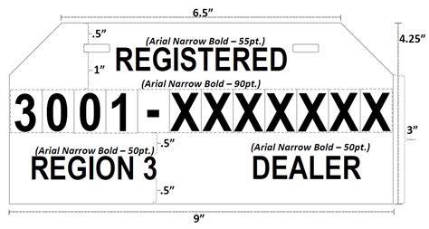 License Plate Size Template