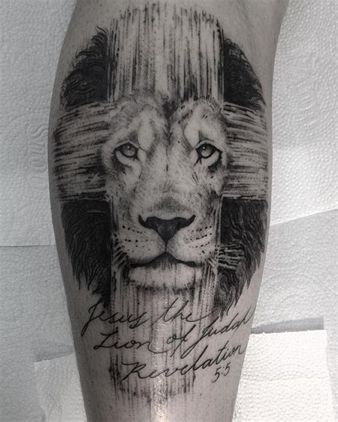 Lion Of Judah Black And White Tattoo