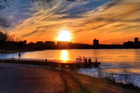 Sunset Over The Charles River - Boston Photograph by Joann Vitali