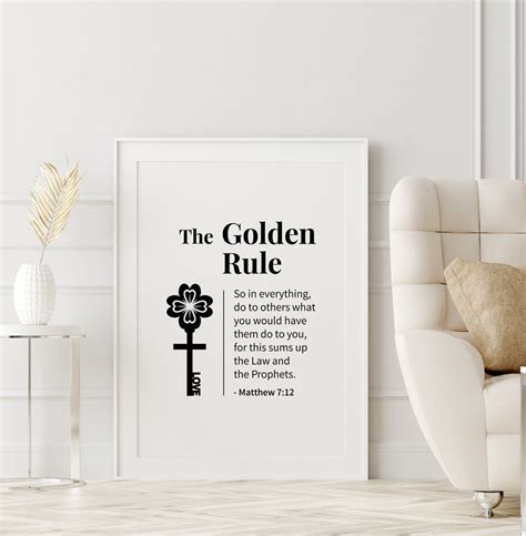 The Golden Rule, Bible Verse Wall Art, Matthew 7 12, Bible Quote Print ...