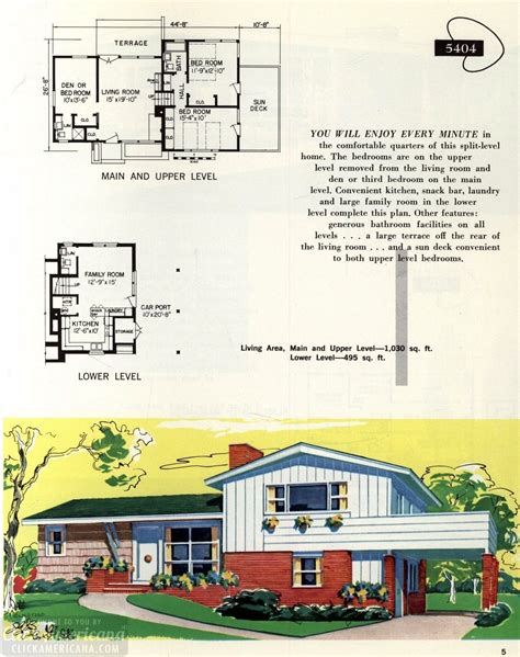 Original vintage exteriors and floor plans for American houses built in ...