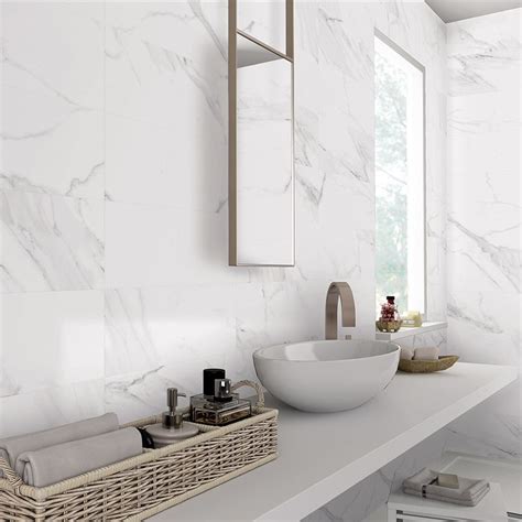 Matt White Marble Effect Porcelain Wall And Floor Tile 600x300mm