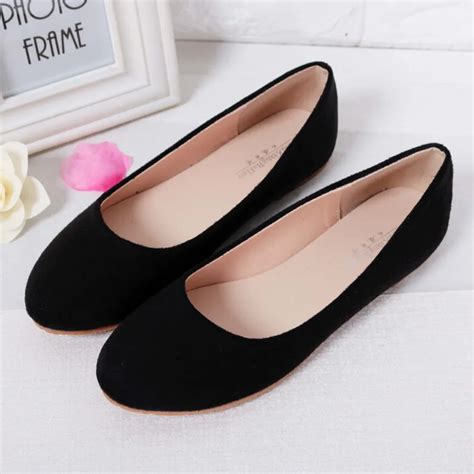 Spring Summer Ladies Shoes Ballet Flats Women Flat Shoes Woman Ballerinas Black Large Size 43 44 ...