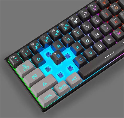 MageGee TS91 Wired Membrane Gaming Keyboard, RGB Backlight, 60% Layout ...