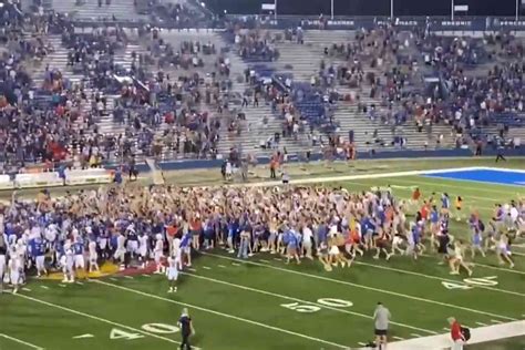 LOL! Kansas football fans stormed the field after beating South Dakota ...