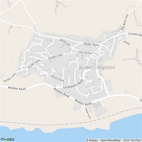 Map Bishopsteignton: map of Bishopsteignton (TQ14 9) and practical information