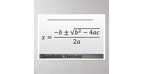 Quadratic Formula Math Poster | Zazzle