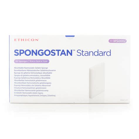 Ethicon™ Spongostan™ Standard Absorbable Haemostatic Gelatin Sponge 7cm x 5cm x 1cm