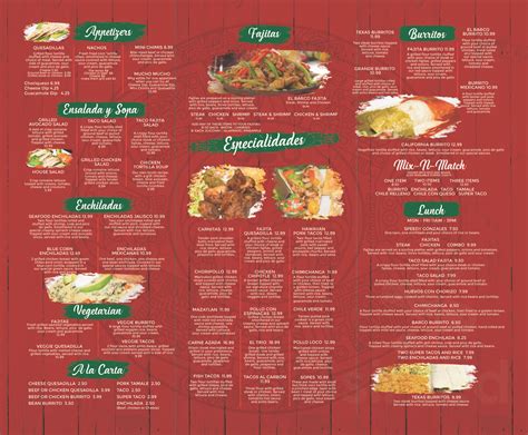 Menu for El Barco Mexican Restaurant in Columbus, OH | Sirved